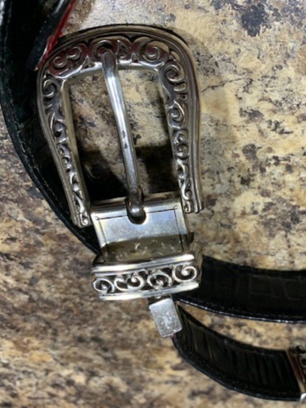 Brighton Belt, 39 inches, Black and Red